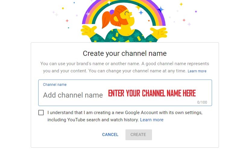 enter your channel name here